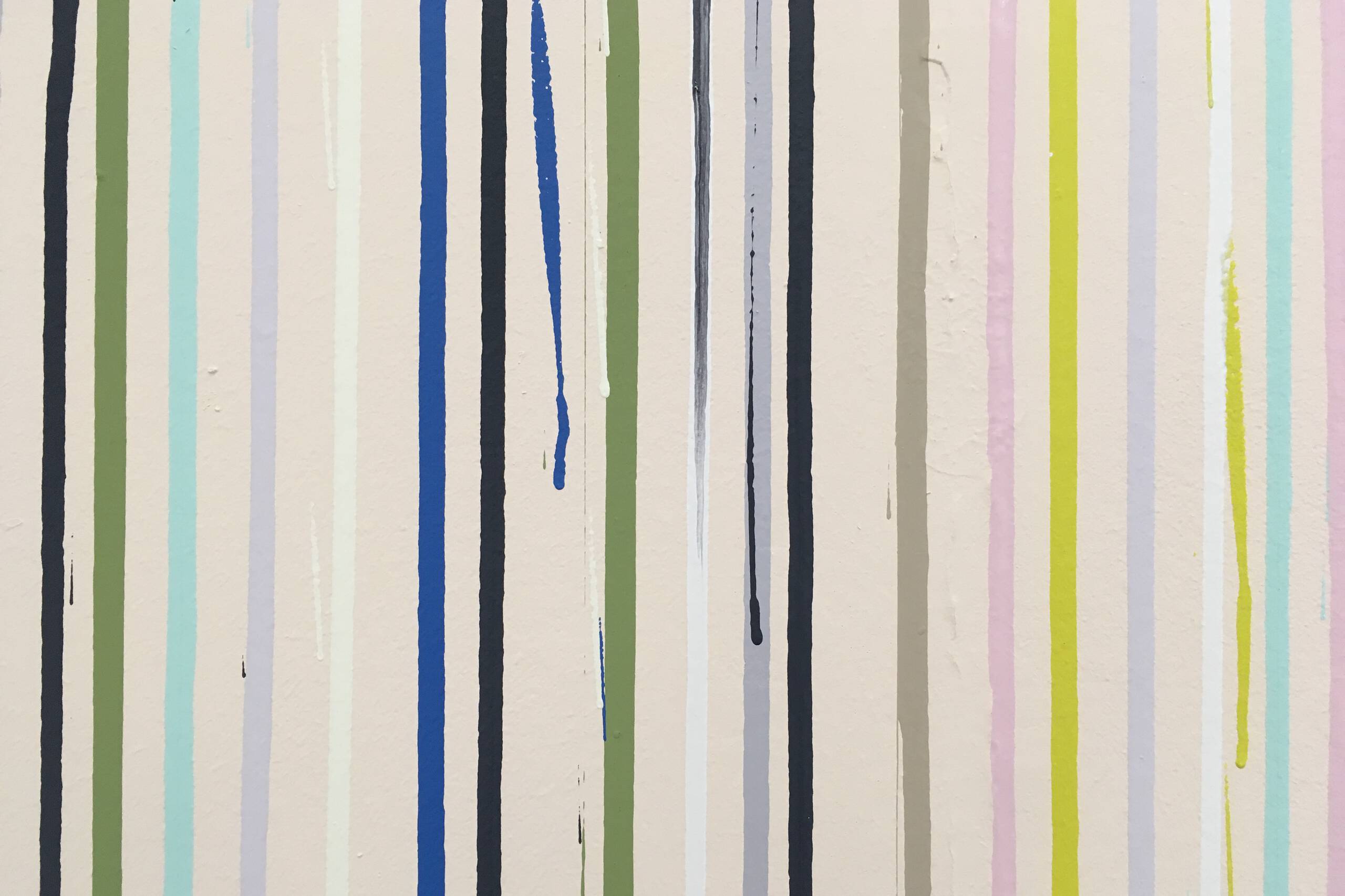 Eaves Leaves (in retrospect, there was a lot of sadness in the times of glory), House paint, wood moulding, wool needlepoint, 2018