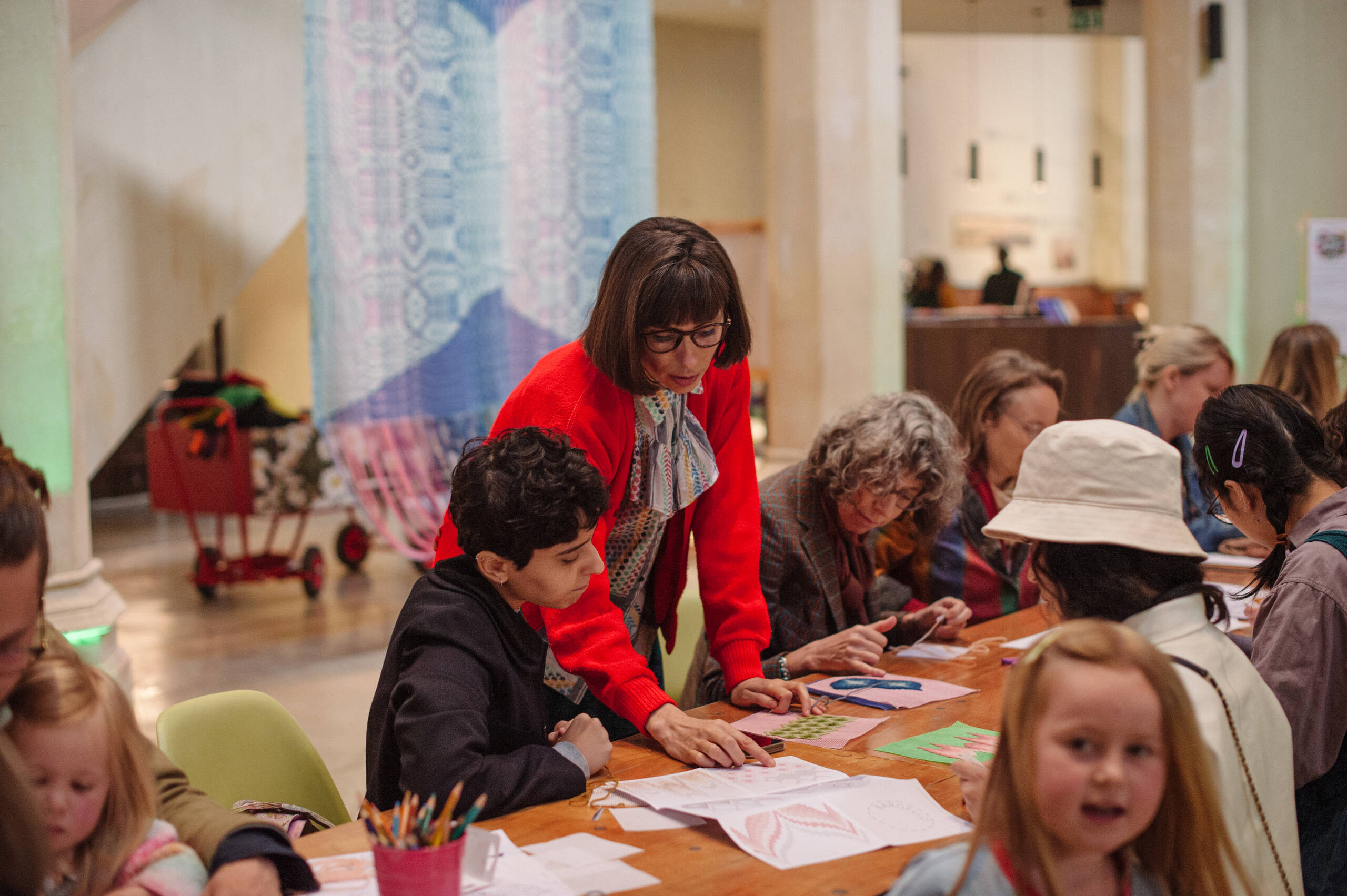 Memory Garden [workshop], Drop-in bargello workshop held at Garden Museum, London, 2023