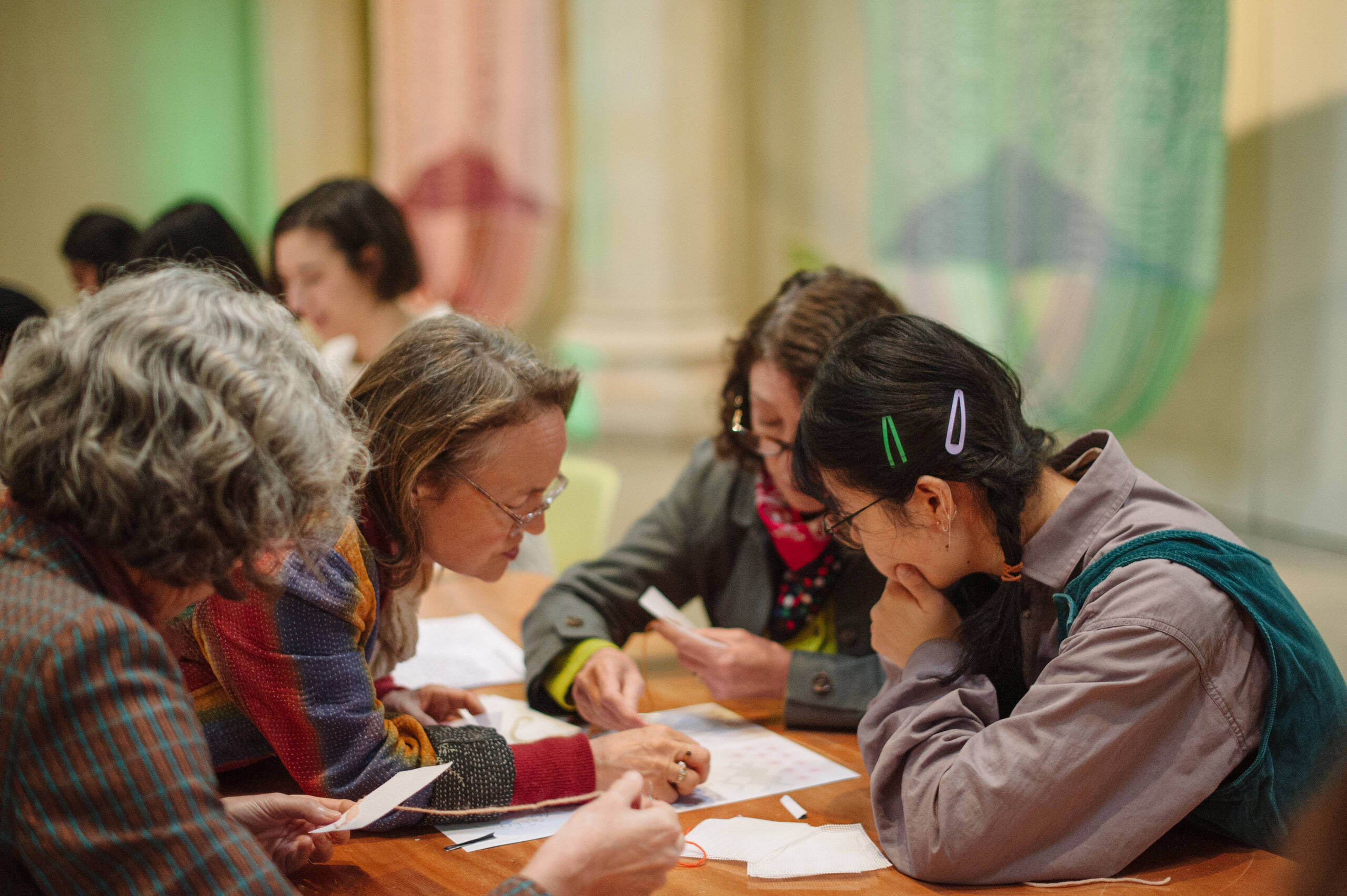 Memory Garden [workshop], Drop-in bargello workshop held at Garden Museum, London, 2023