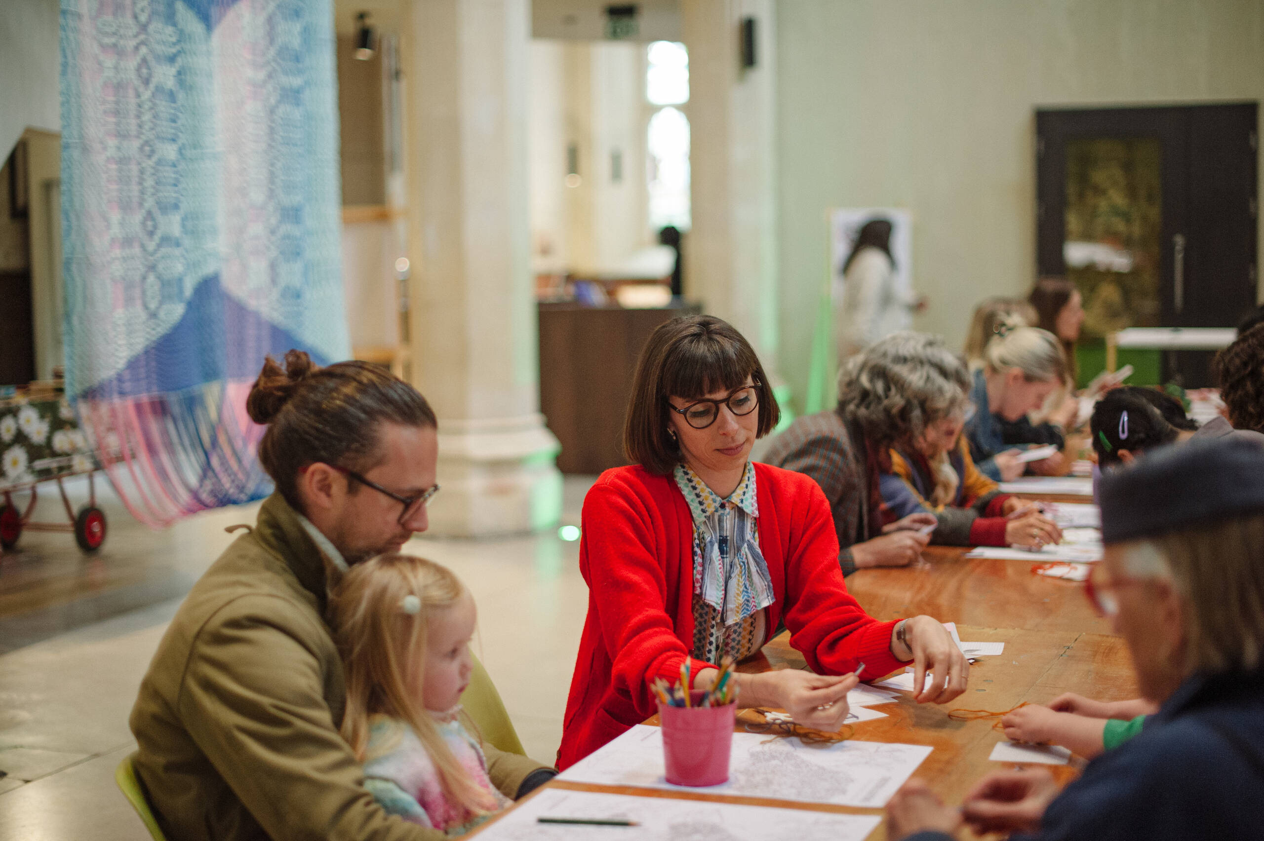 Memory Garden [workshop], Drop-in bargello workshop held at Garden Museum, London, 2023