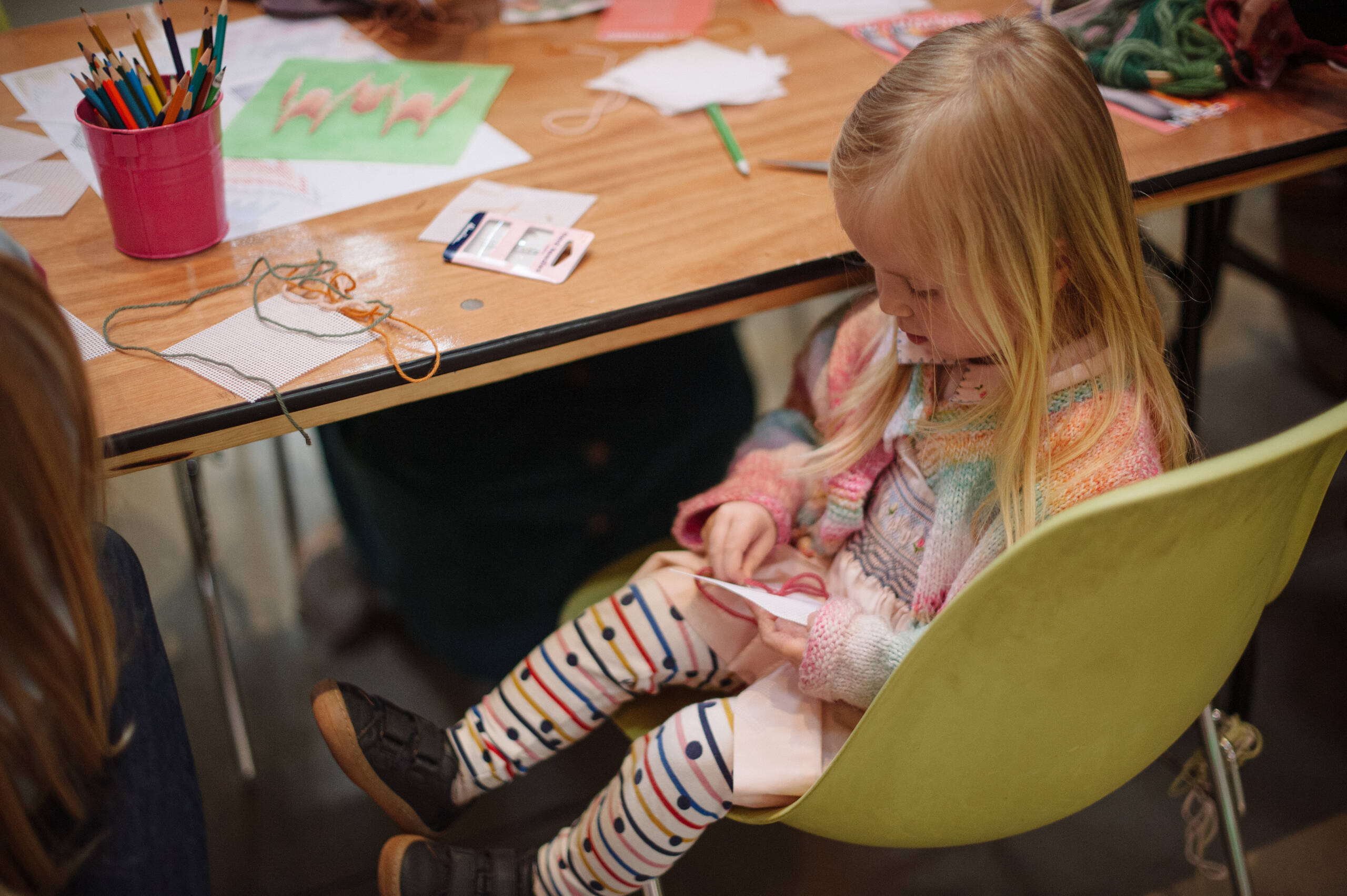 Memory Garden [workshop], Drop-in bargello workshop held at Garden Museum, London, 2023