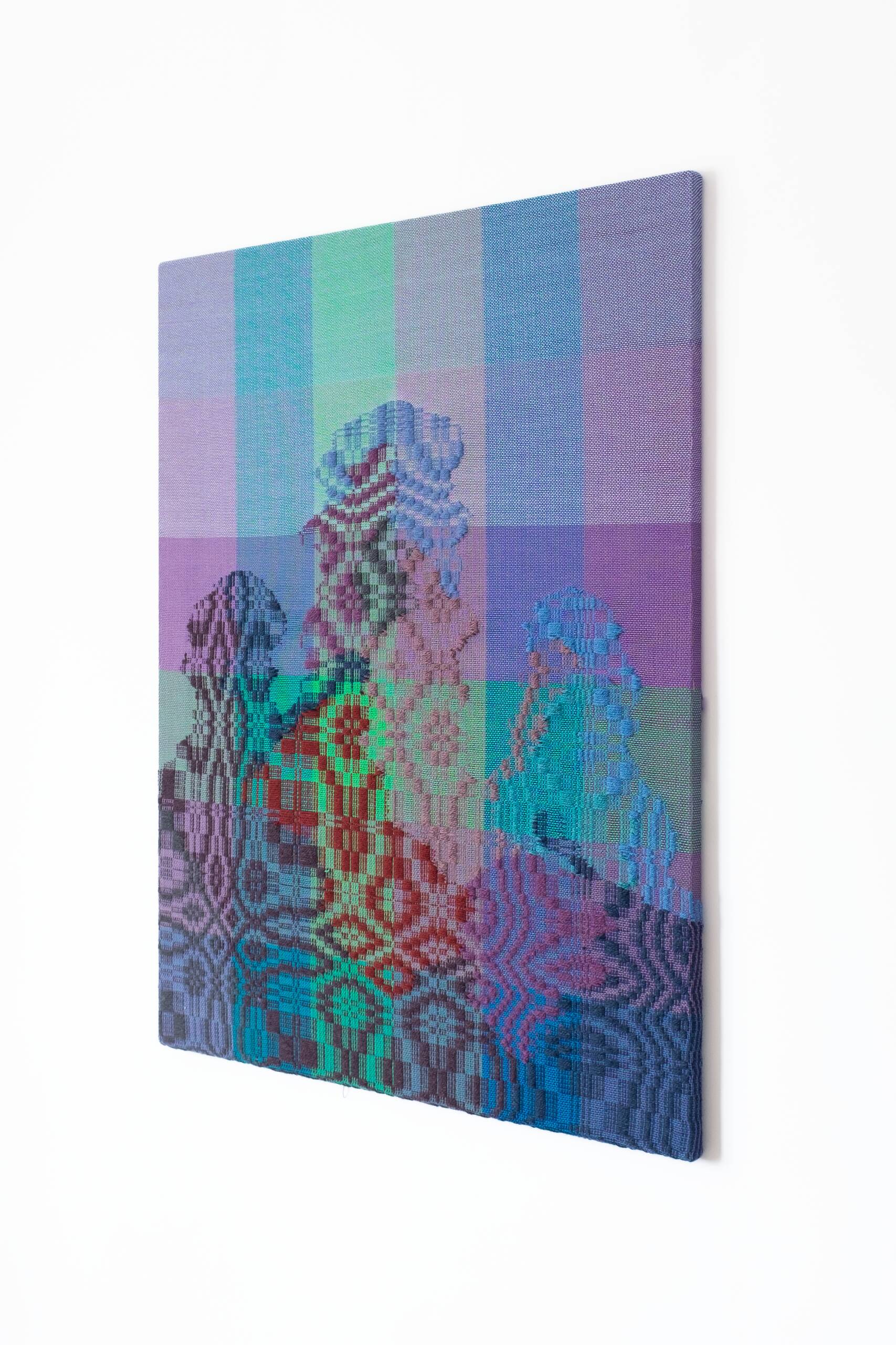 Next, you know what you know [Ocean series, Midnight Zone], Hand-woven cotton and wool yarn, 2023