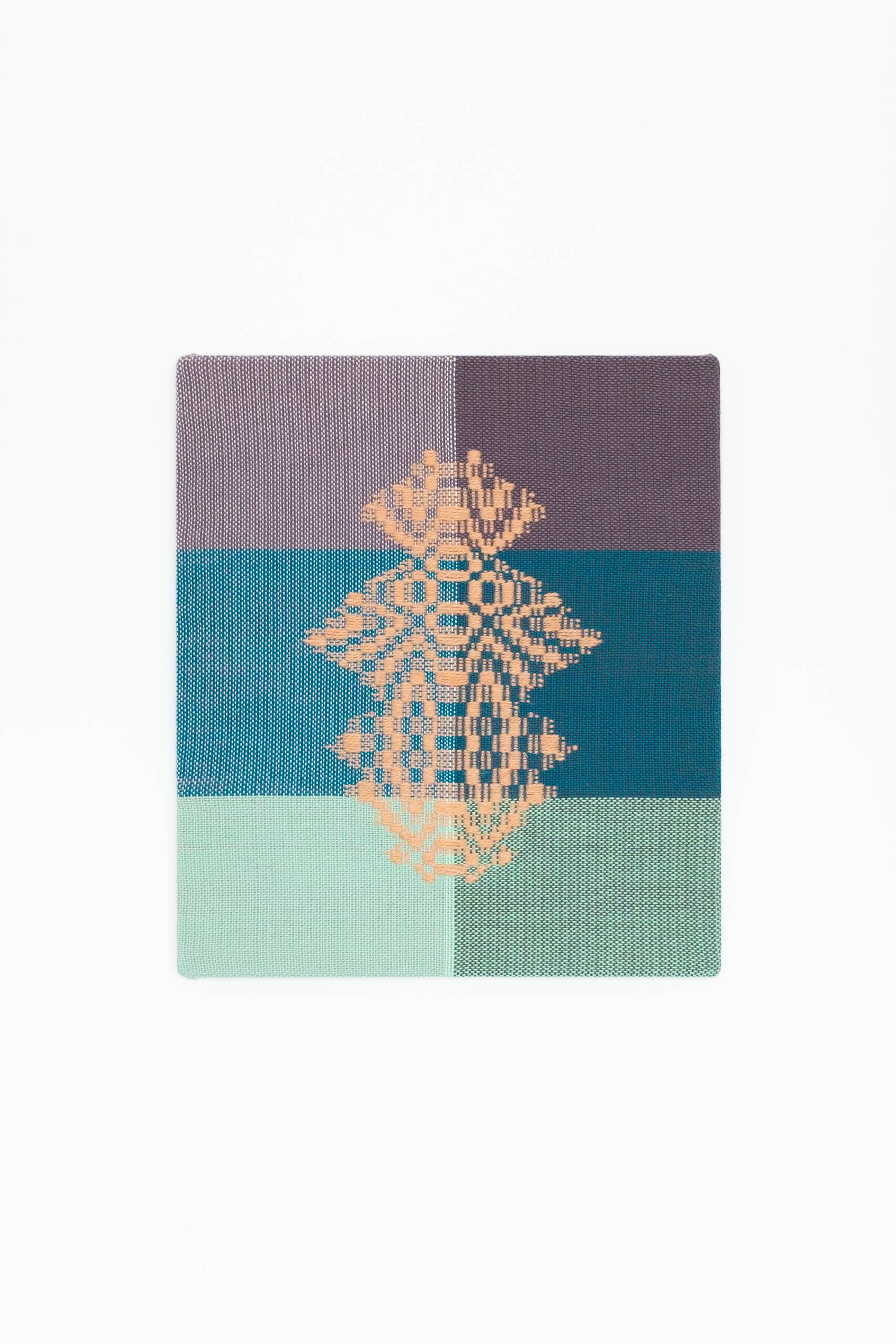 Solitary being [peach], Handwoven cotton and wool yarn, 2022