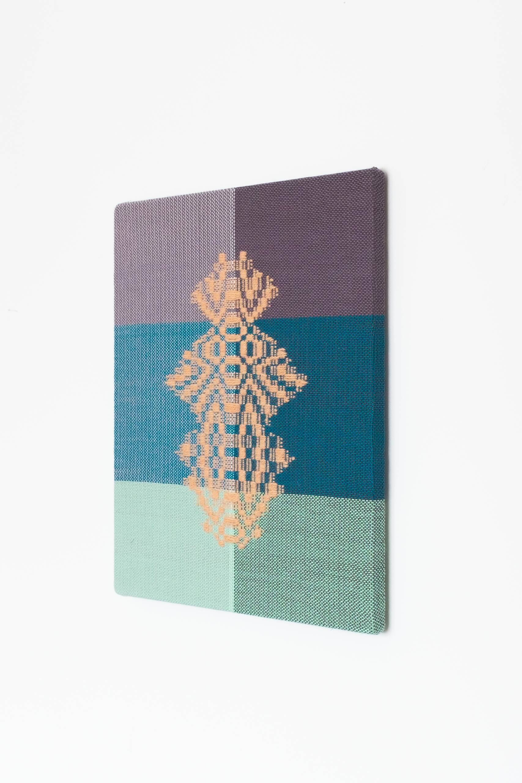 Solitary being [peach], Handwoven cotton and wool yarn, 2022