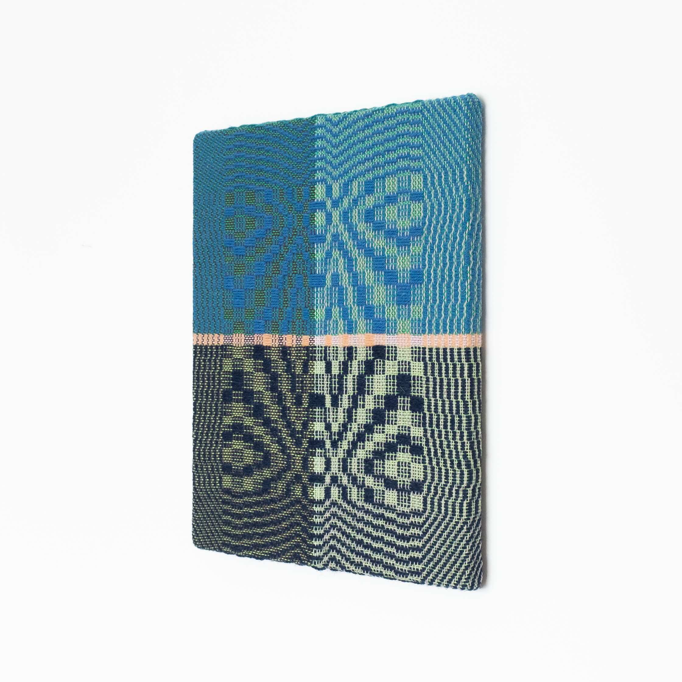 Stargazer [blue and navy], Hand-woven cotton and wool yarn, 2022
