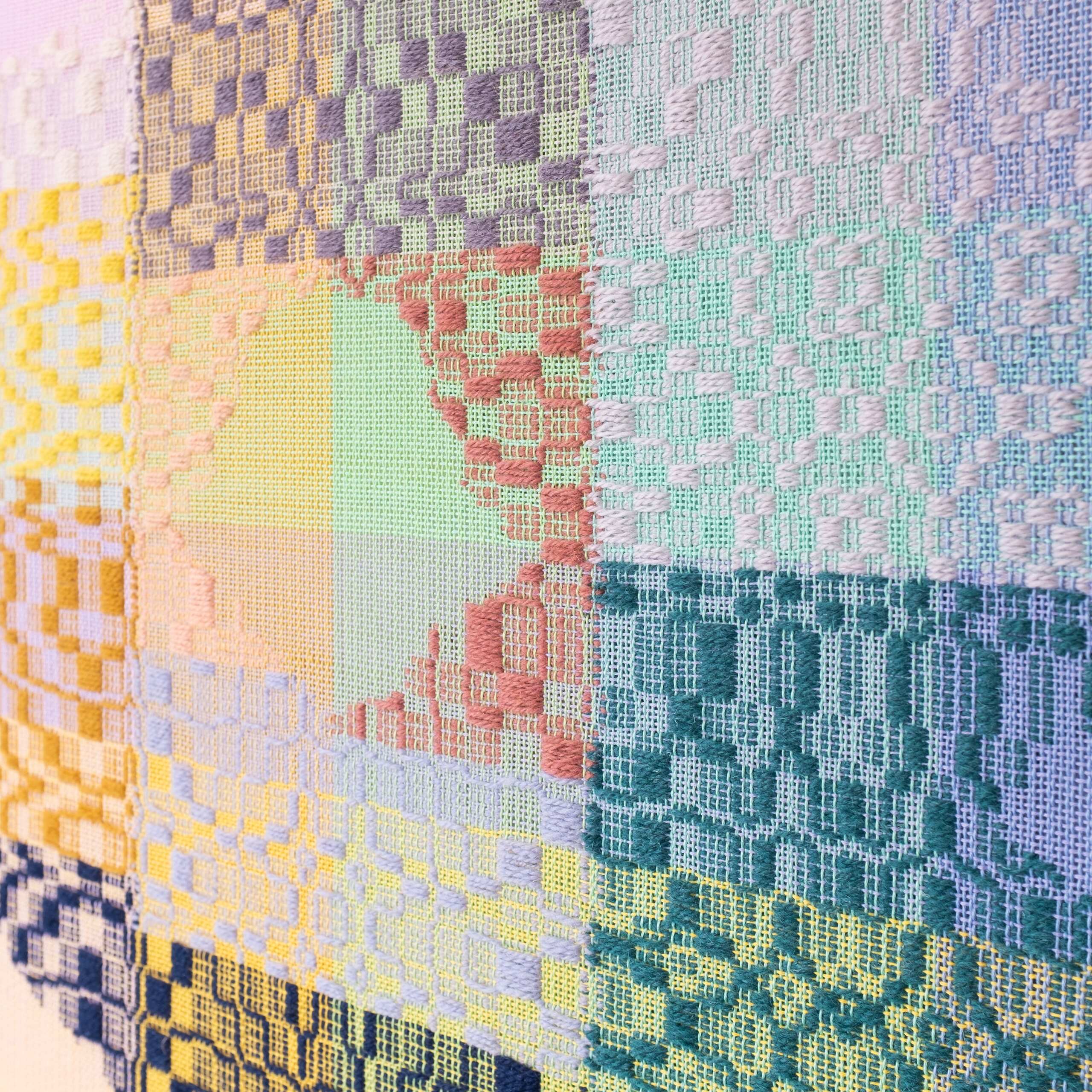 Thought-form [moat], Hand-woven cotton and wool yarn, 2022