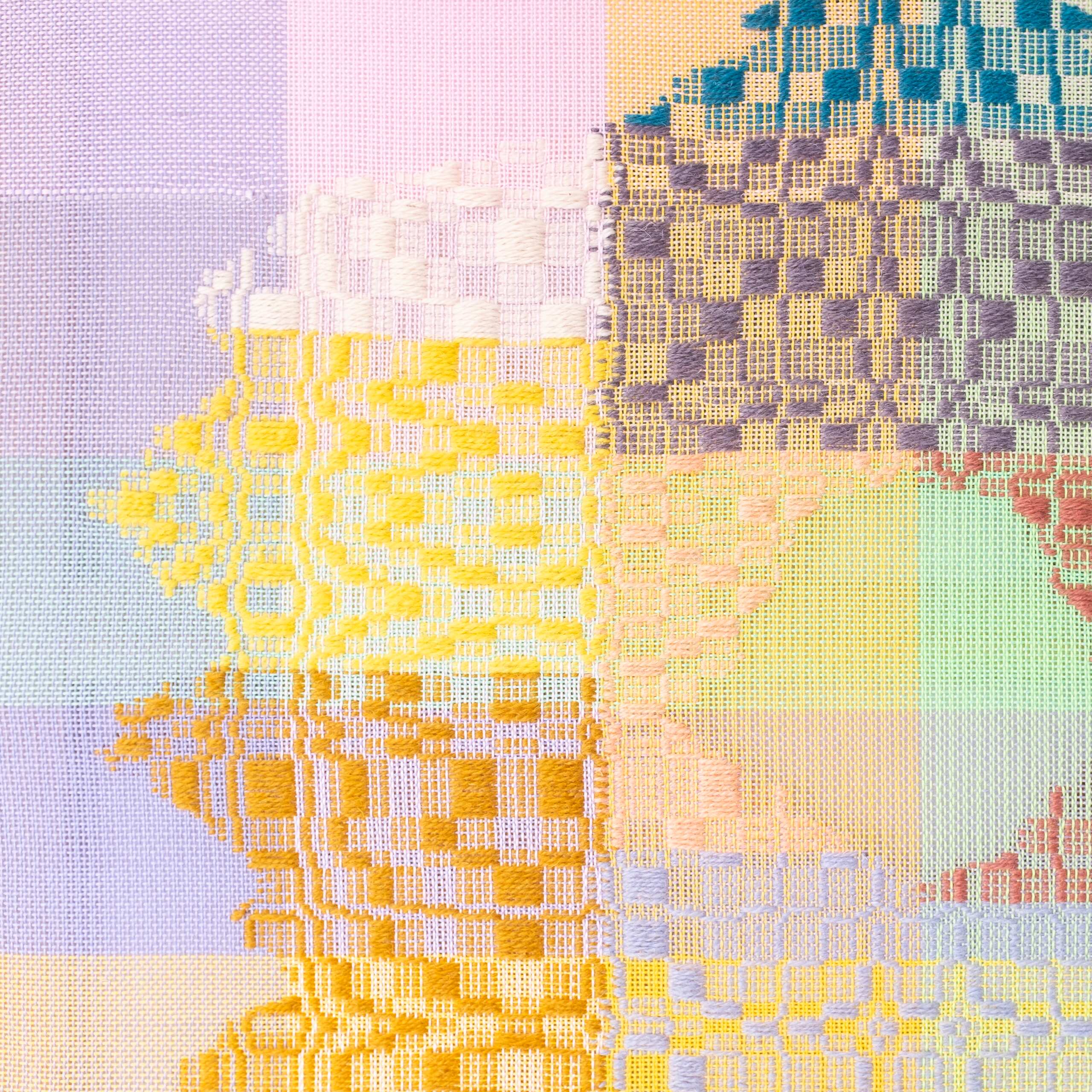 Thought-form [moat], Hand-woven cotton and wool yarn, 2022