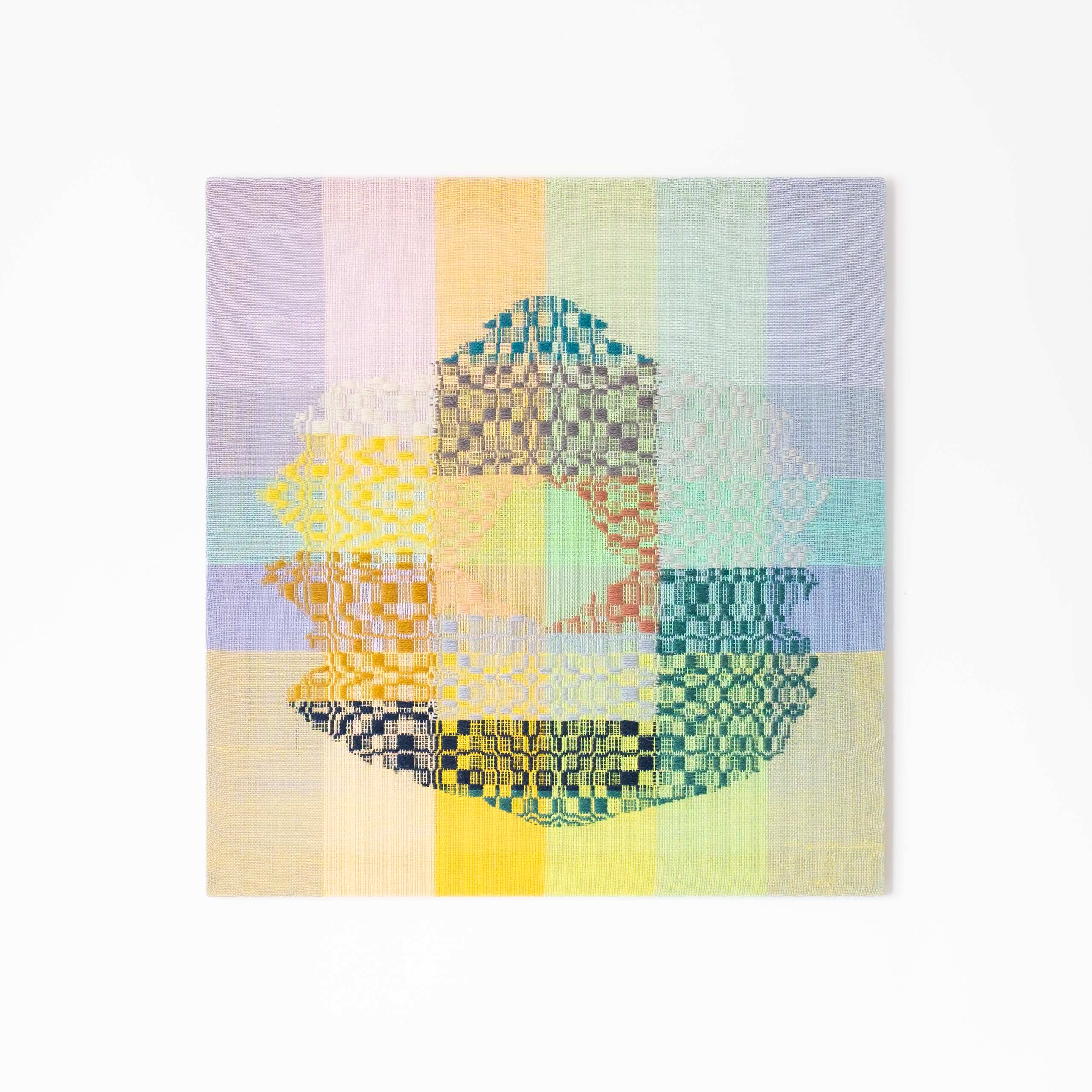 Thought-form [moat], Hand-woven cotton and wool yarn, 2022