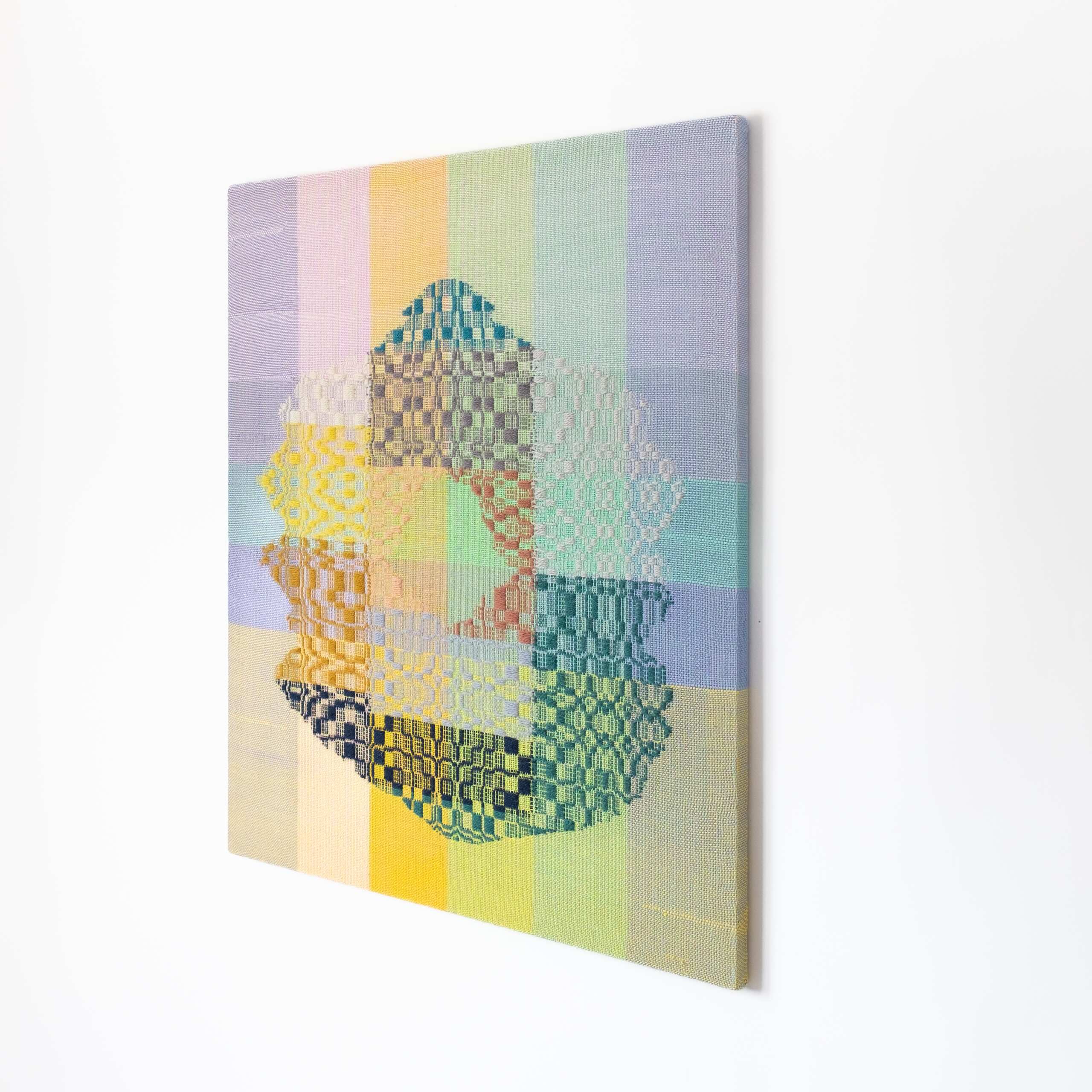 Thought-form [moat], Hand-woven cotton and wool yarn, 2022