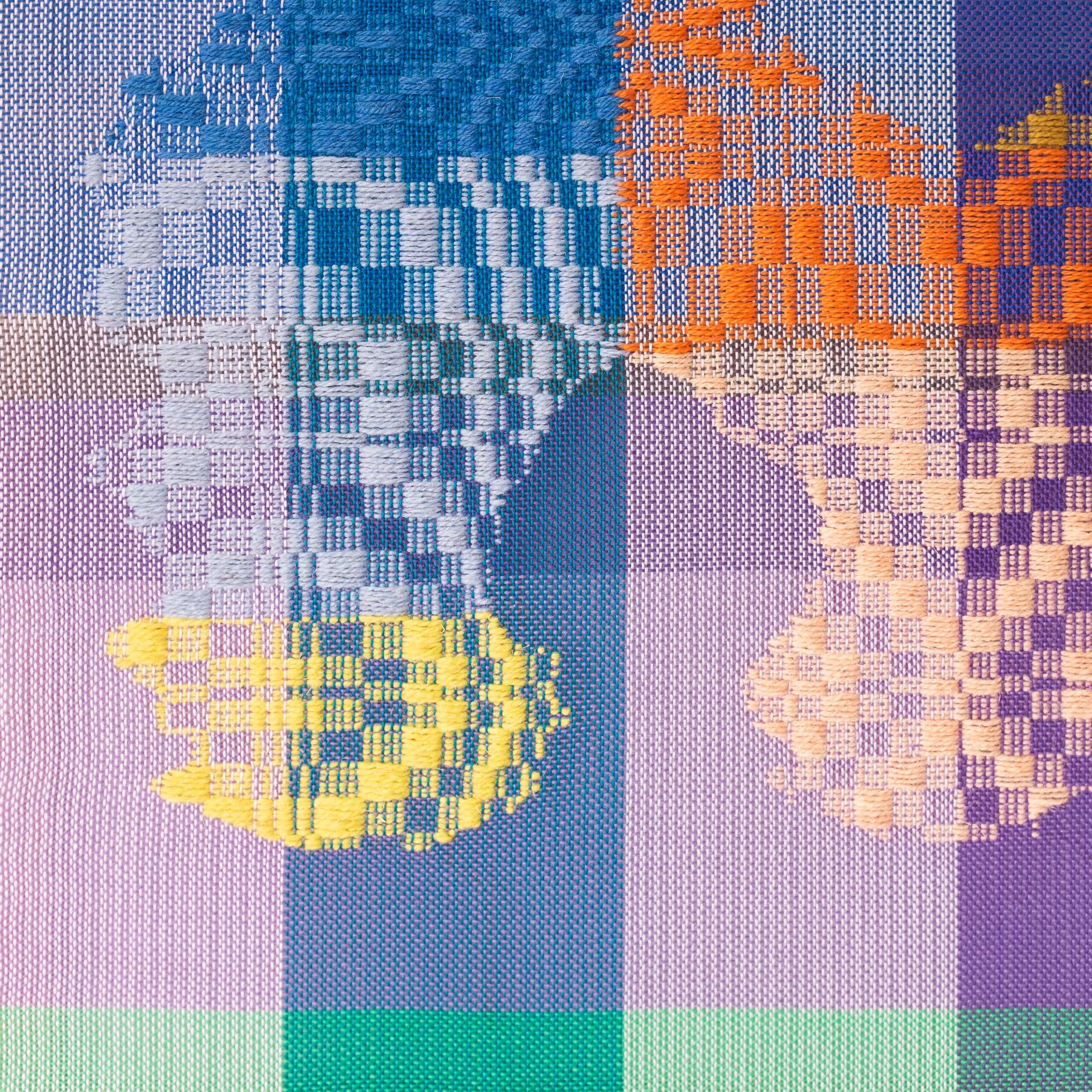 Thought-form [pyramid], Hand-woven cotton and wool yarn, 2022