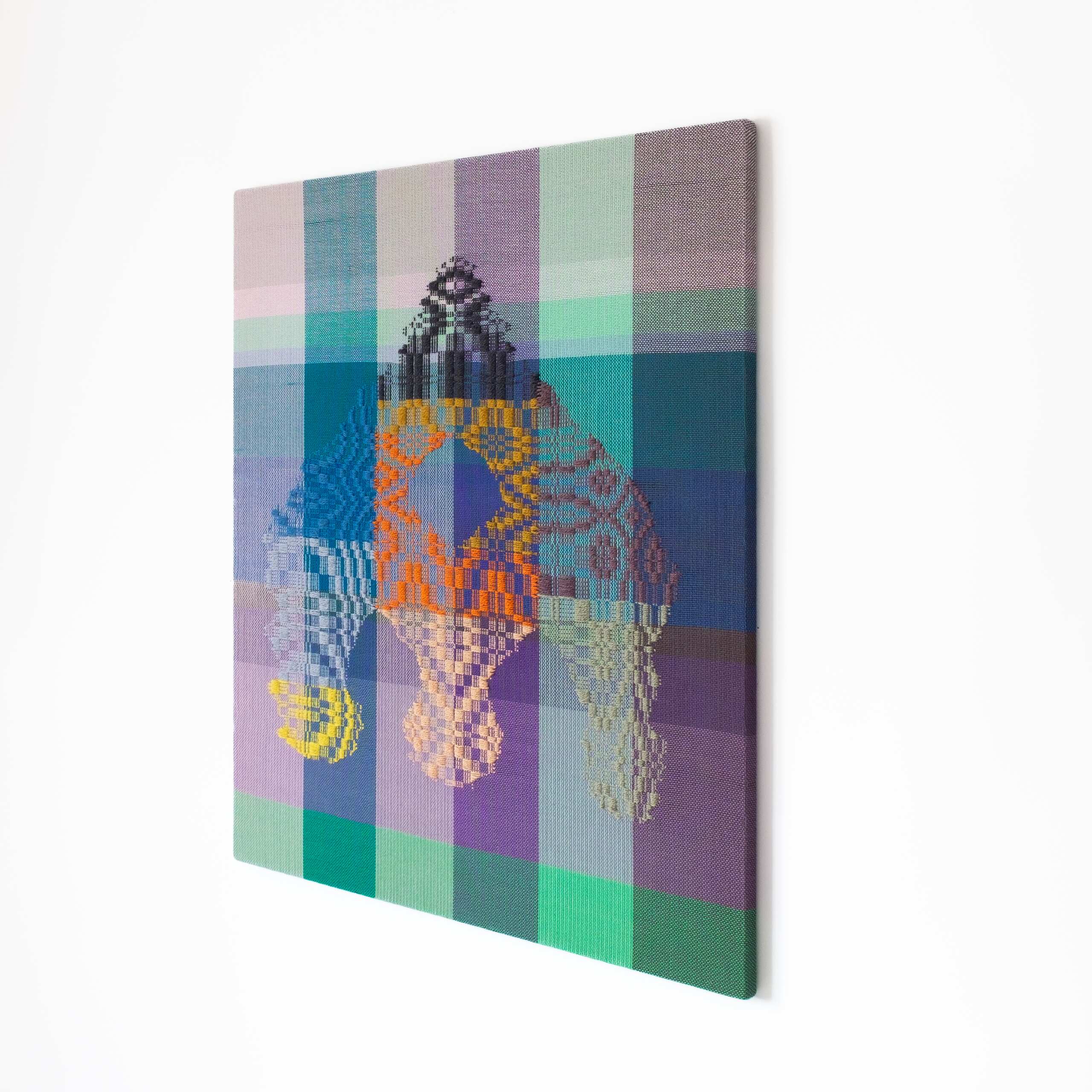 Thought-form [pyramid], Hand-woven cotton and wool yarn, 2022