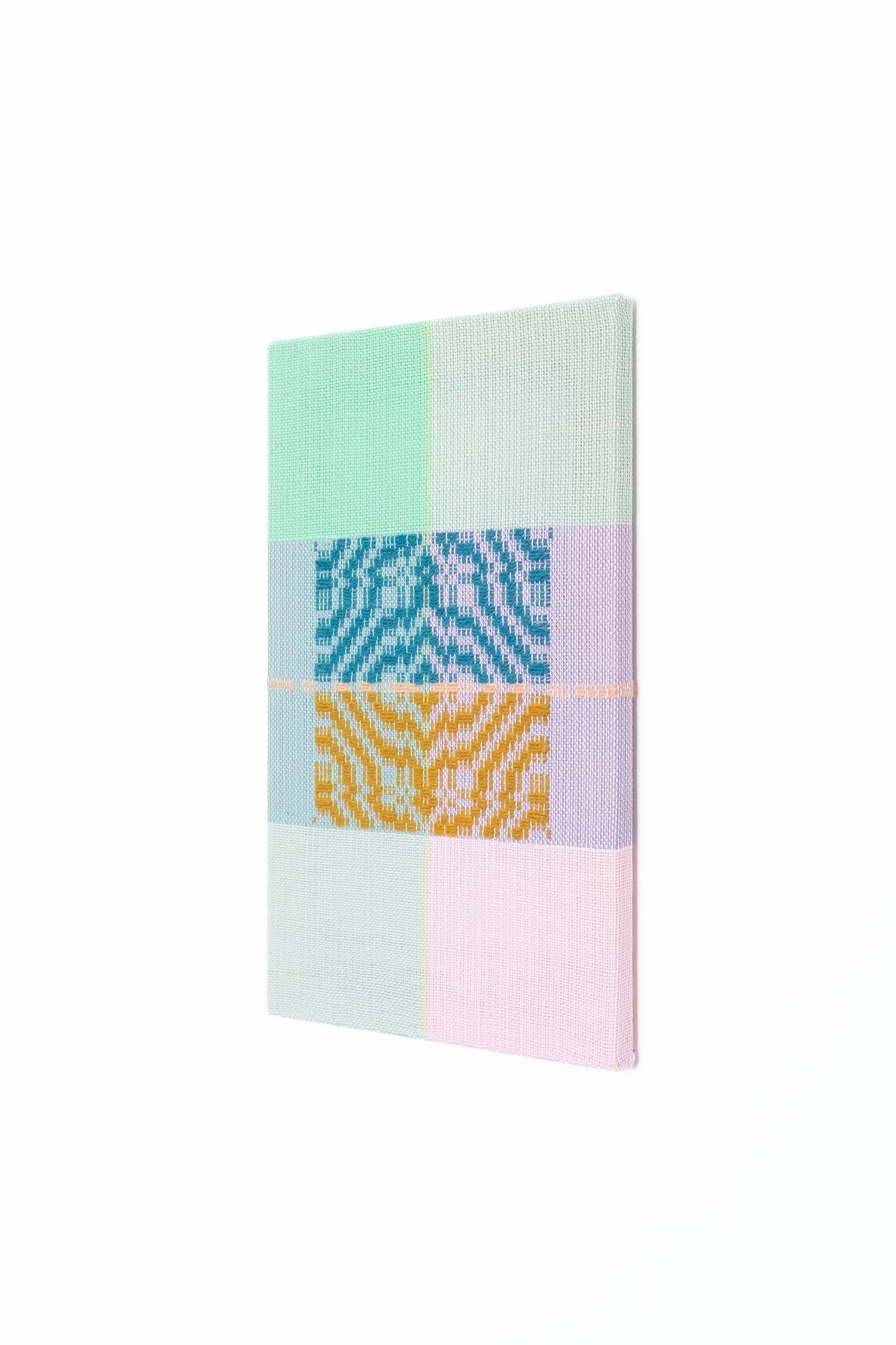Thought-form [square], Handwoven cotton and wool yarn, 2022