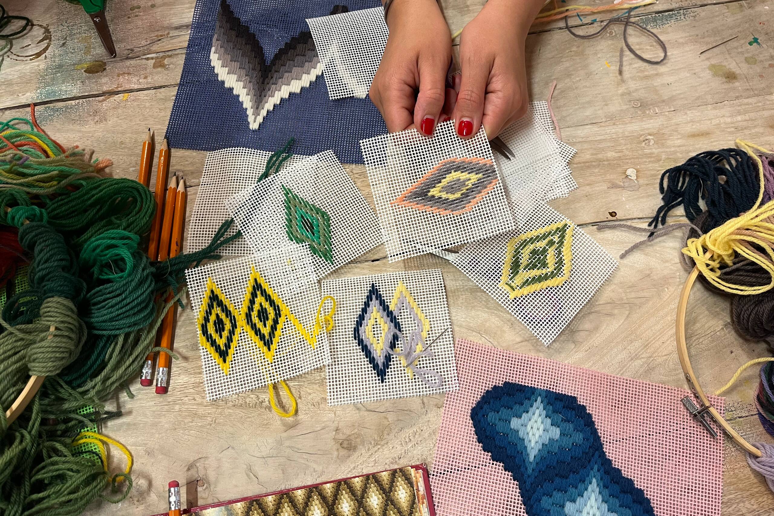 Villa Lena workshops, Series of 12 embroidery workshops held at Villa Lena as part of the Villa Lena Artist Residency, Tuscany Italy, 2022