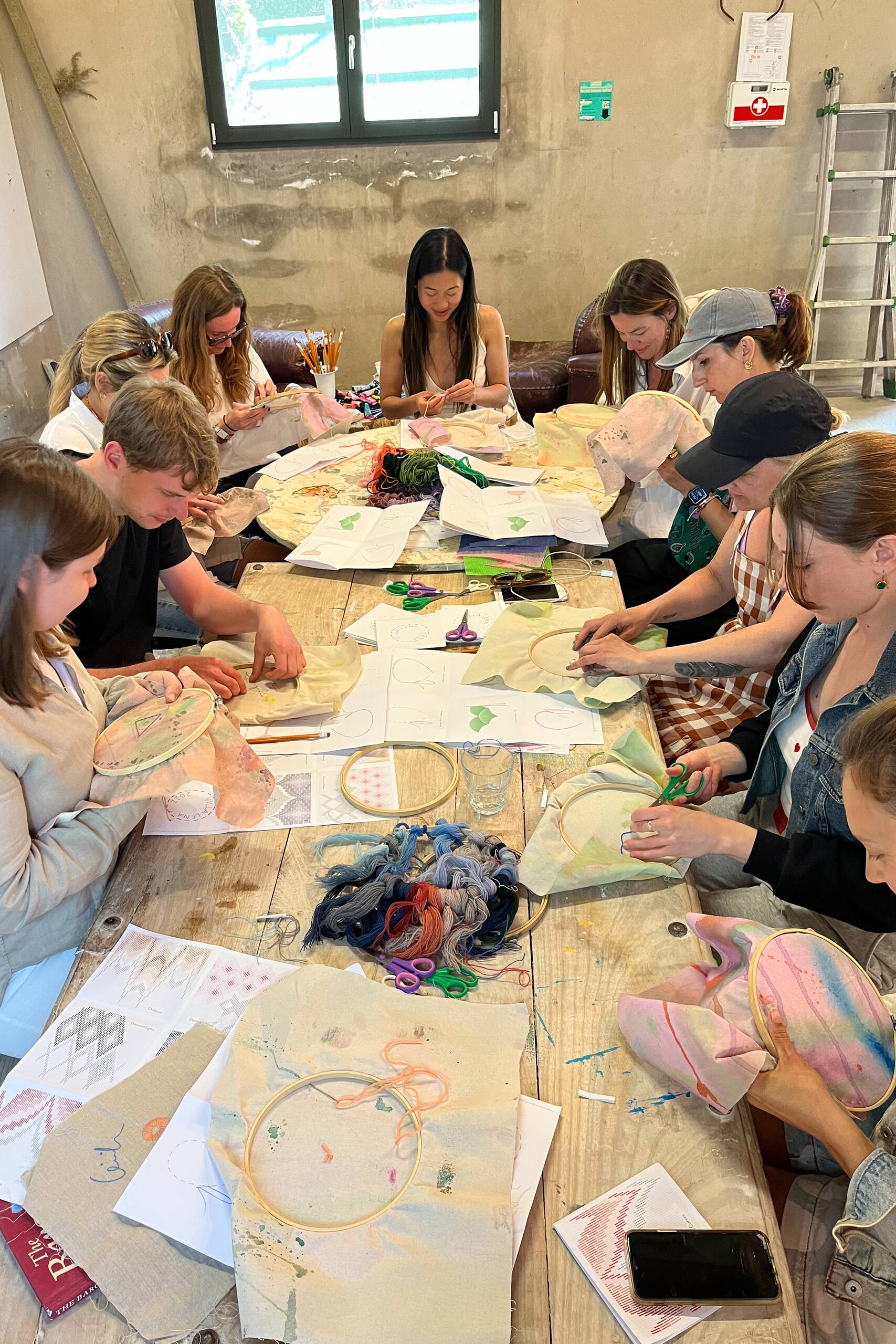 Villa Lena workshops, Series of 12 embroidery workshops held at Villa Lena as part of the Villa Lena Artist Residency, Tuscany Italy, 2022