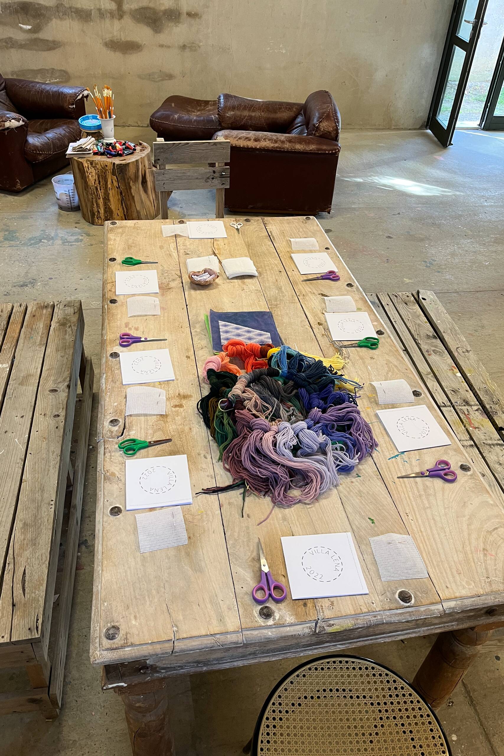 Villa Lena workshops, Series of 12 embroidery workshops held at Villa Lena as part of the Villa Lena Artist Residency, Tuscany Italy, 2022