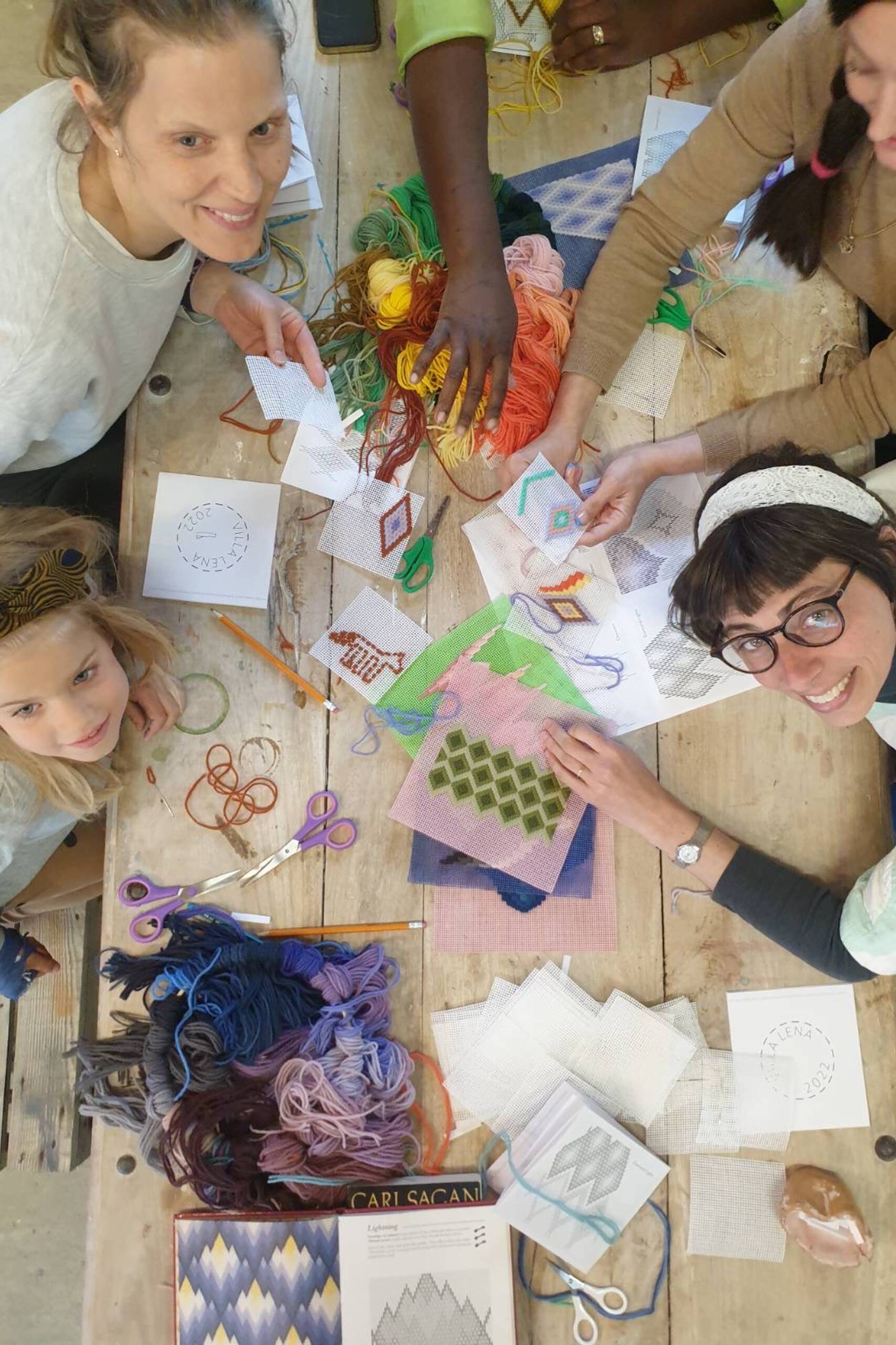 Villa Lena workshops, Series of 12 embroidery workshops held at Villa Lena as part of the Villa Lena Artist Residency, Tuscany Italy, 2022