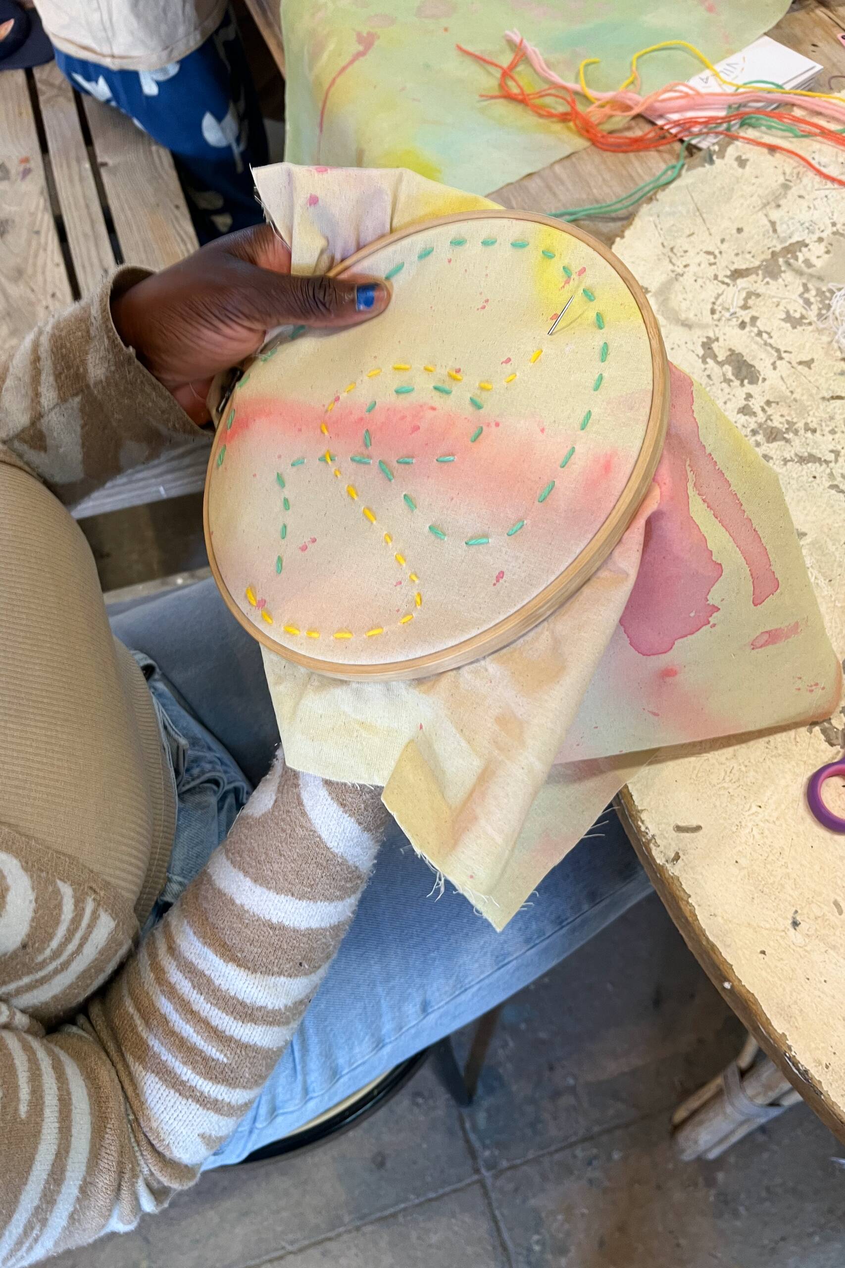 Villa Lena workshops, Series of 12 embroidery workshops held at Villa Lena as part of the Villa Lena Artist Residency, Tuscany Italy, 2022