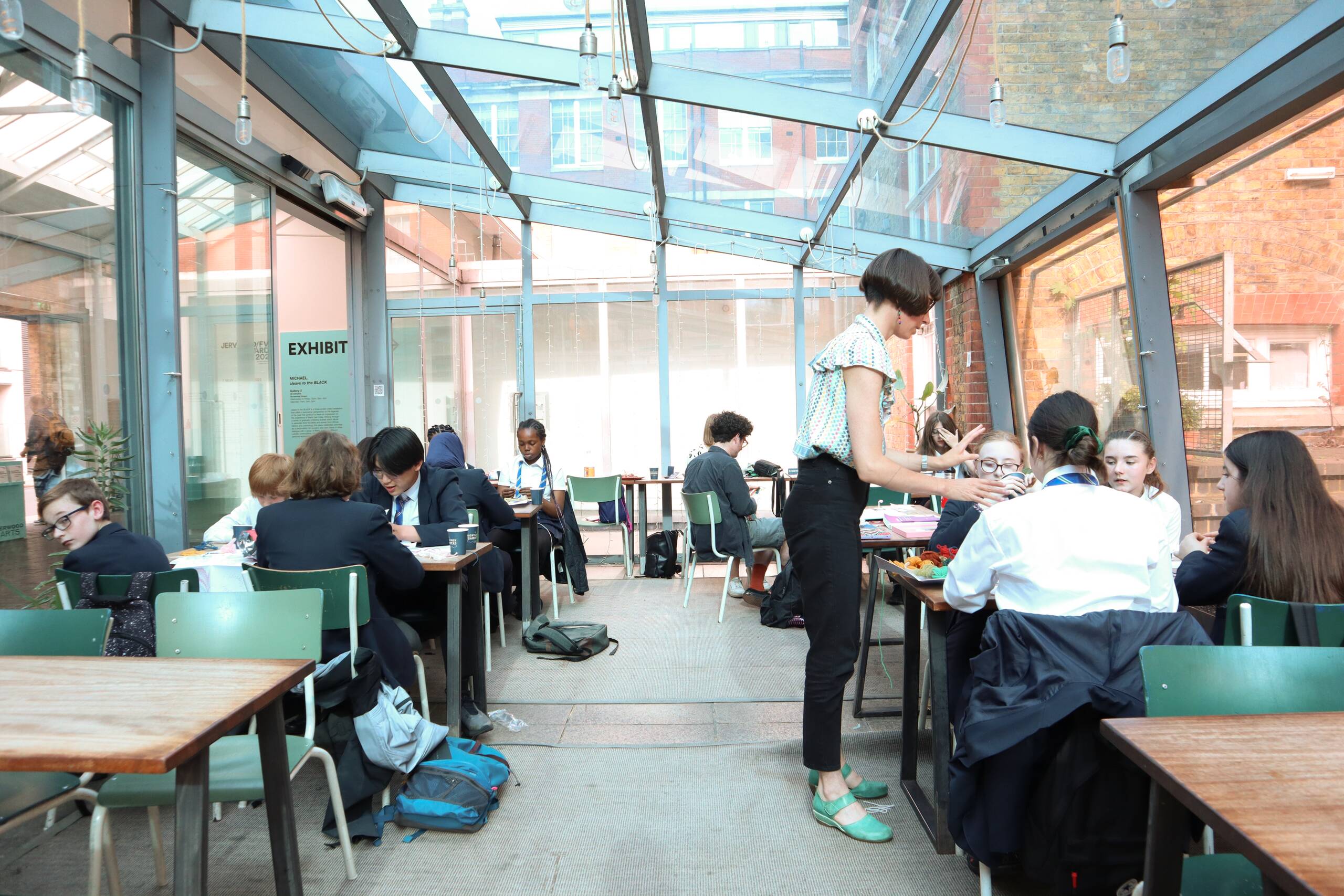 Youth workshop, Bargello workshop with secondary school students held at Jerwood Arts, London UK, 2022