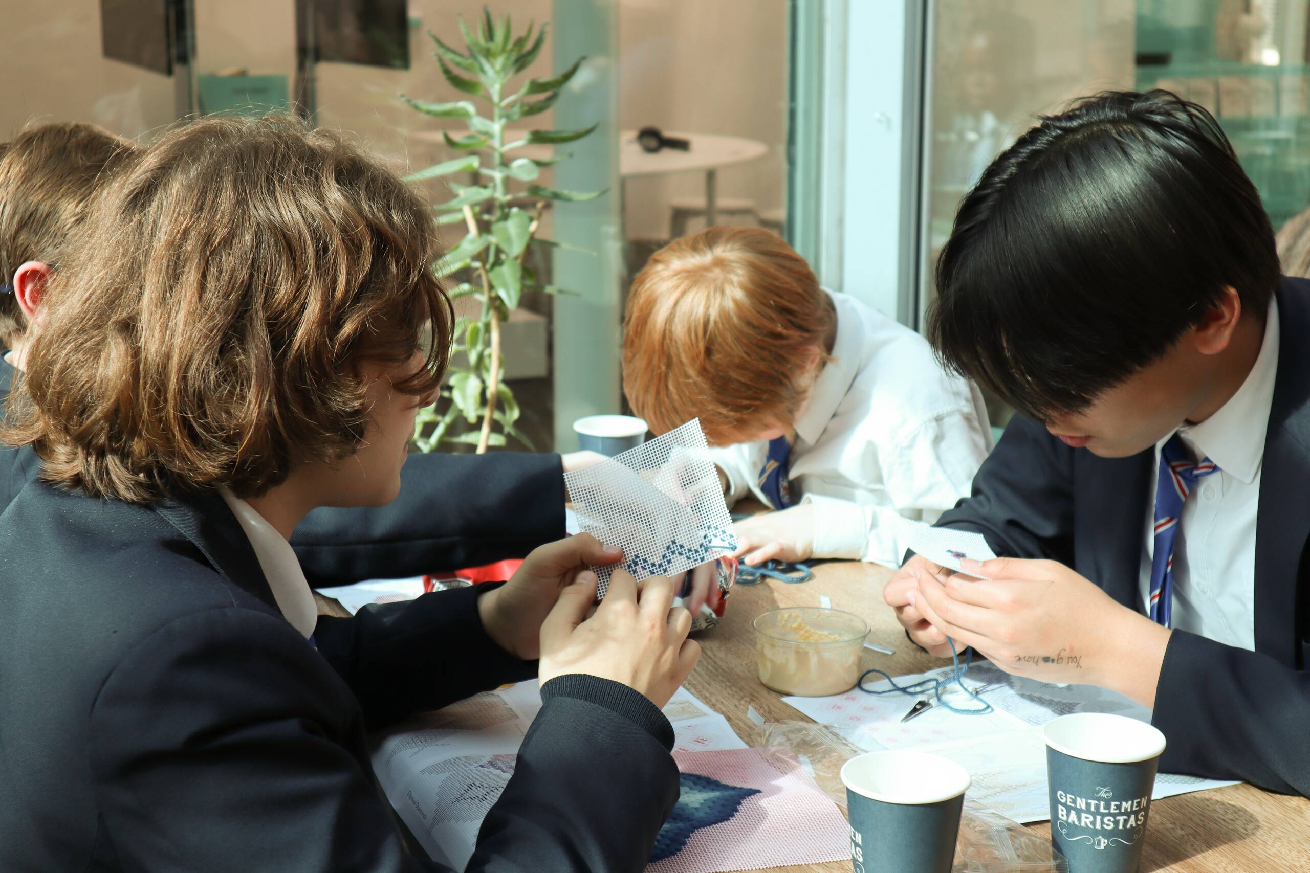 Youth workshop, Bargello workshop with secondary school students held at Jerwood Arts, London UK, 2022